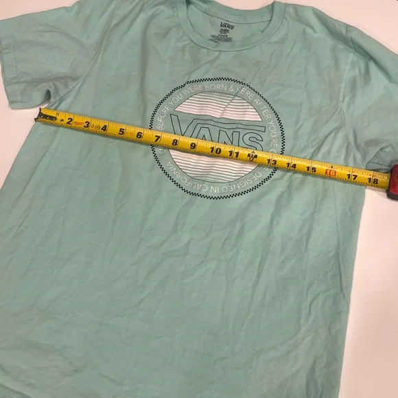 Vans T-Shirt Boys Short Sleeve Mint Green Skateboarding Casual Lightweight - Picture 7 of 9